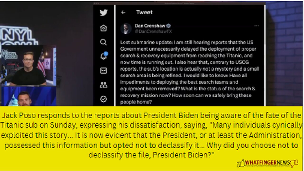 Jack Poso responds to the reports about President Biden being aware of the fate