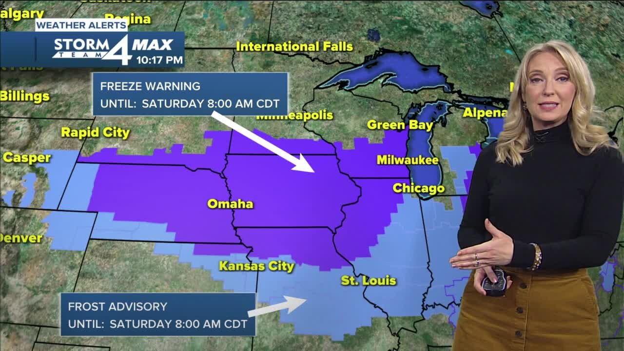 Freeze Warning​​​​ in effect Saturday morning