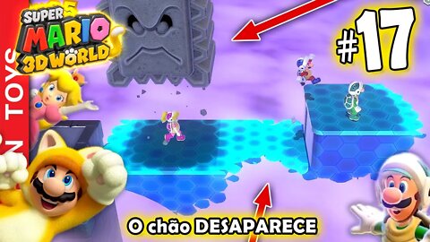 Super Mario 3d World #17 - ONDE PODEMOS PISAR??? O chão some nesta fase e se errar o caminho CAÍMOS!