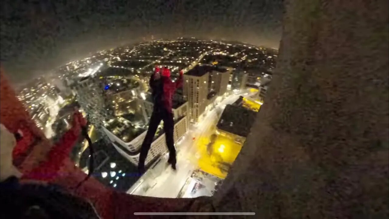 Night Base jumping over busy road !