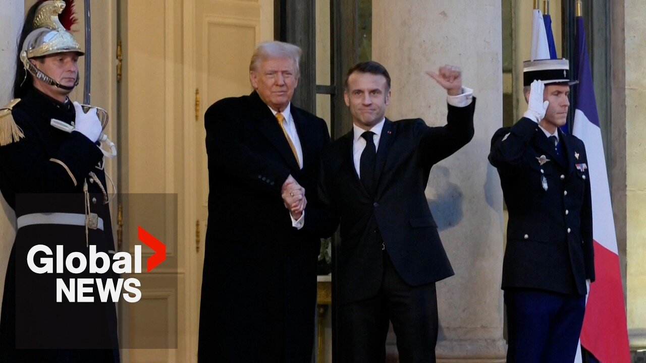 “World is going a little crazy”: Trump says as Macron welcomes him to Paris