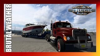 ATS 1.44 Gettin Serious BRUTAL Weather (American Truck Simulator)