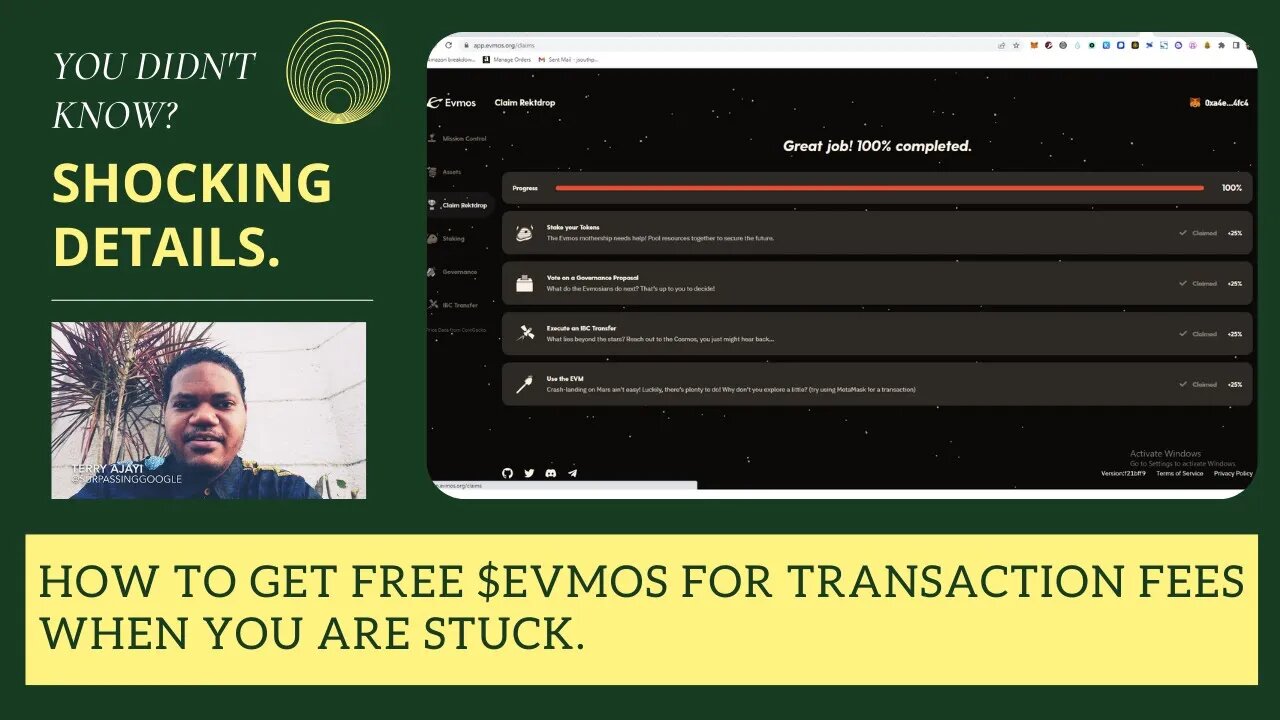 How To Get Free $EVMOS For Transaction Fees When You Are Stuck.