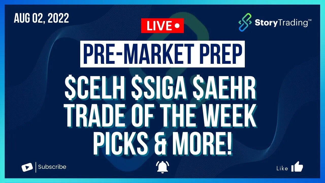 8/2/22 PreMarket Prep: $CELH $SIGA $AEHR Trade of the Week Picks & More!