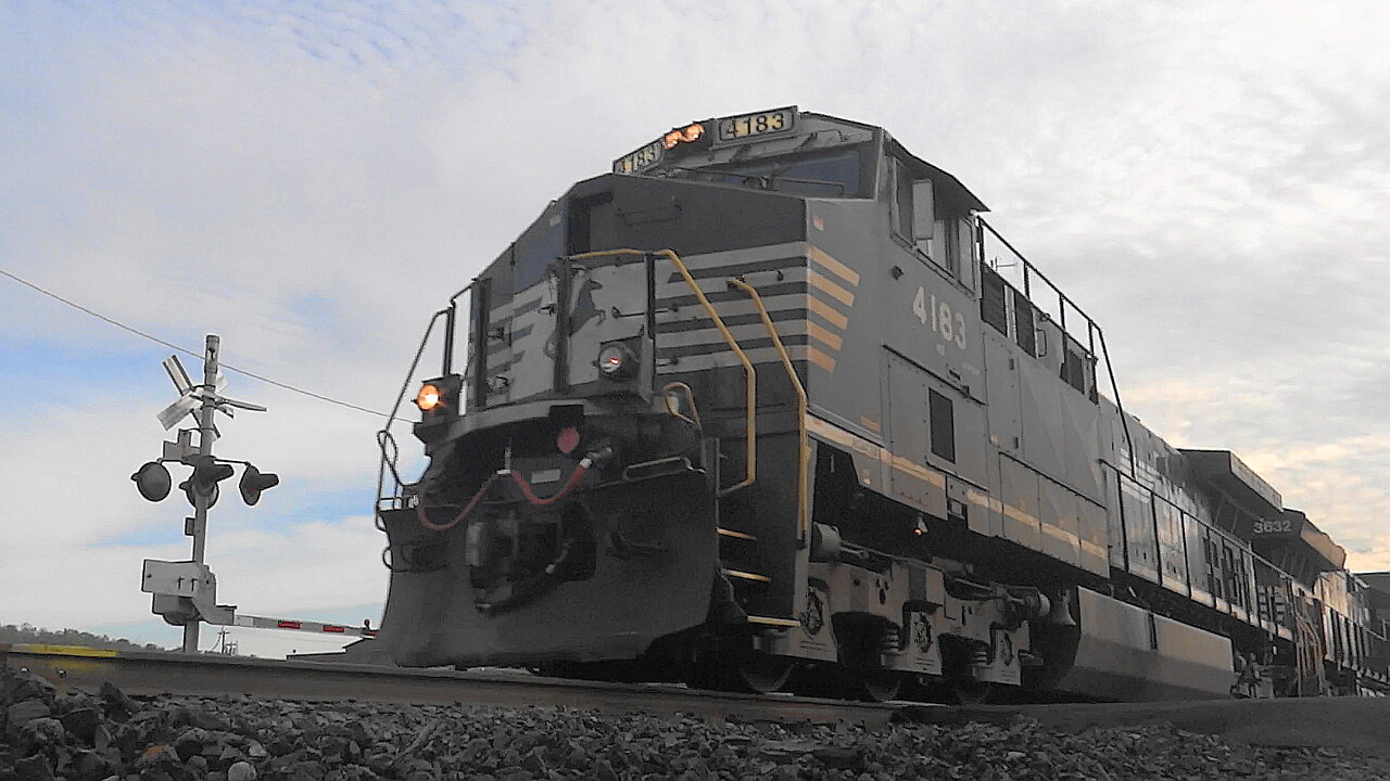 Norfolk Southern GE AC44C6M Leads Double Stack Train