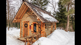 Log Cabin Building TIMELAPSE Built By ONE MAN Alone In The Forest