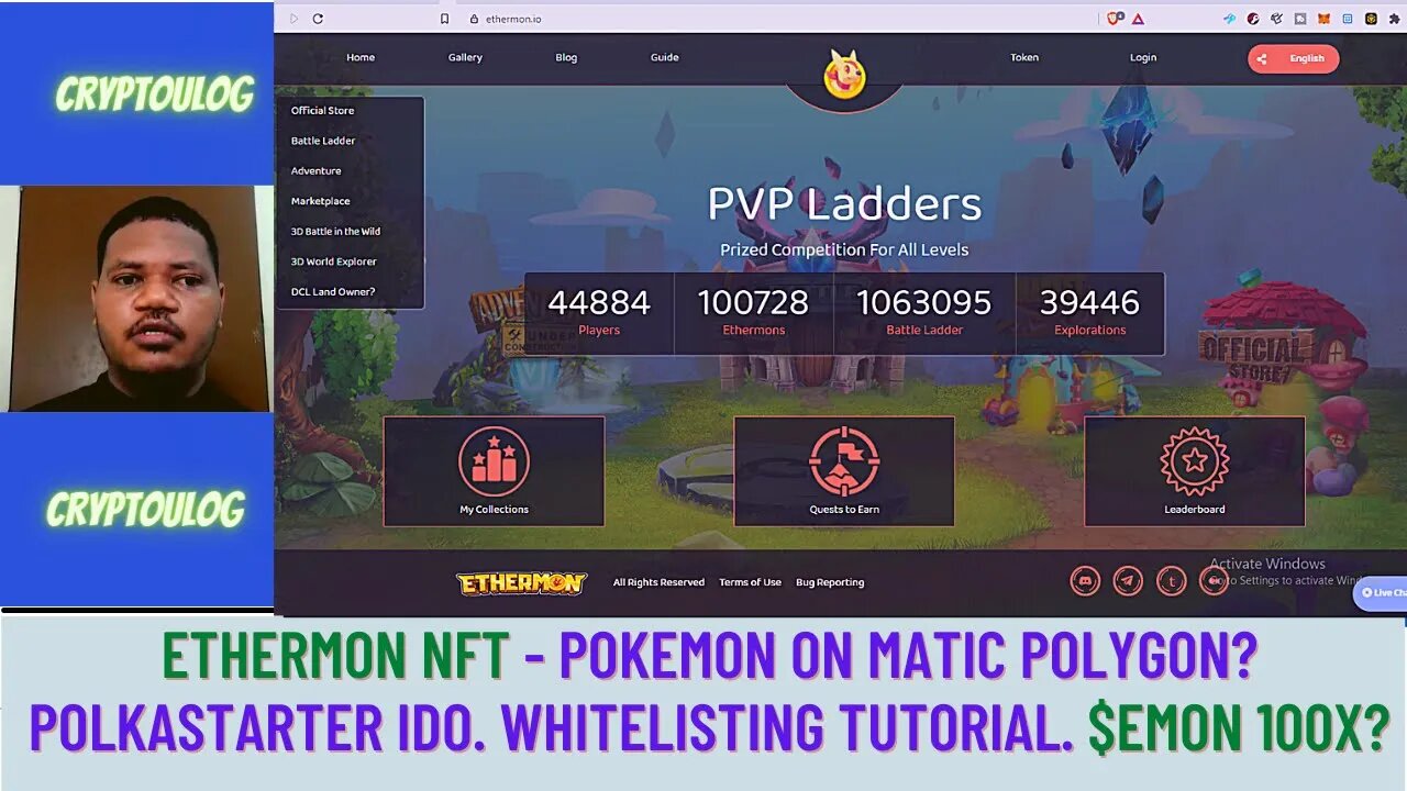 Ethermon NFT - Pokemon On Matic Polygon? Polkastarter IDO. Whitelisting Tutorial. $EMON 100X?