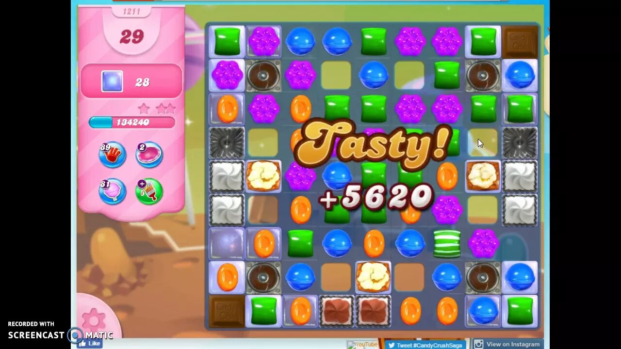 Candy Crush Level 1211 Audio Talkthrough, 1 Star 0 Boosters