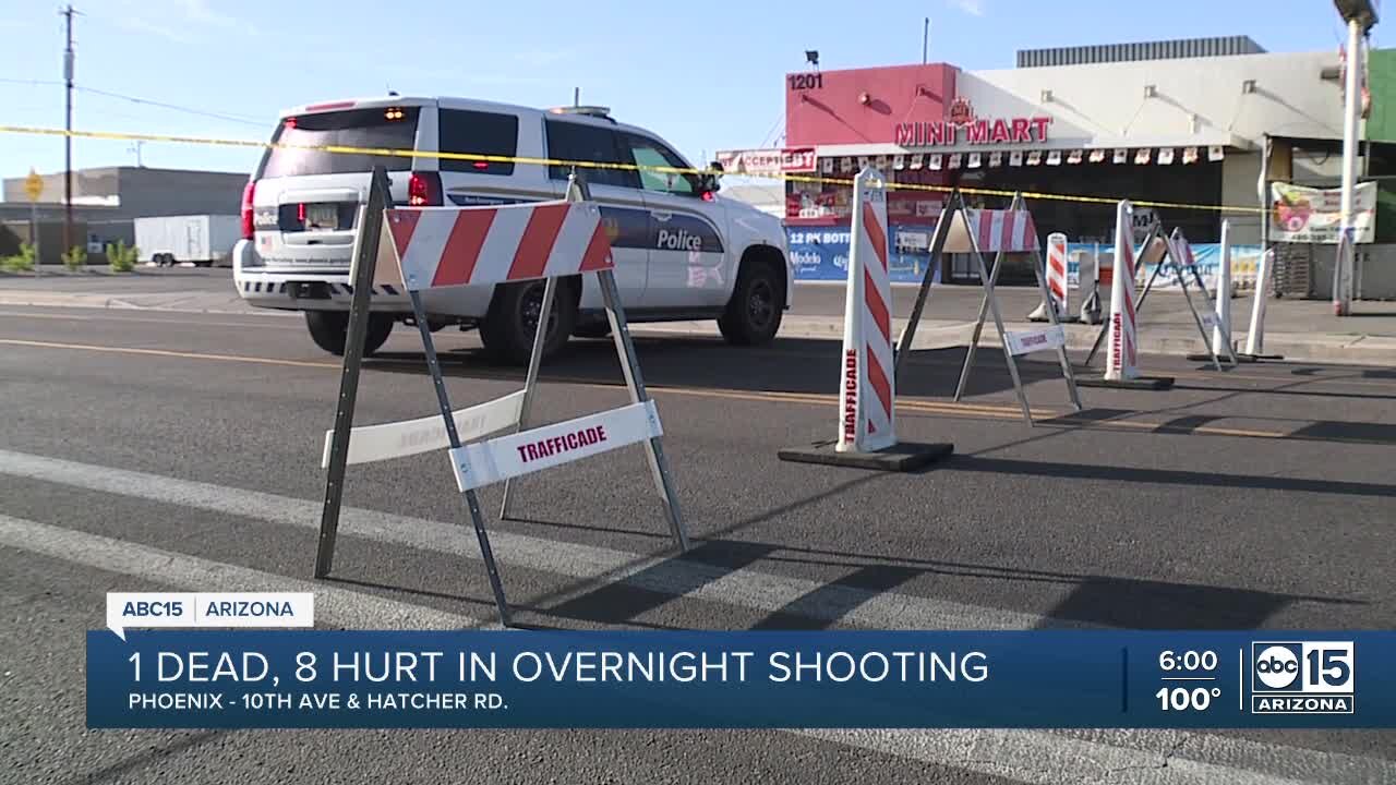 Teen killed, 8 injured at Phoenix strip mall shooting near 10th Avenue and Hatcher Road