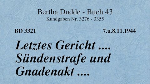 BD 3321 - LETZTES GERICHT .... SÜNDENSTRAFE UND GNADENAKT ....