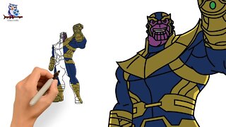 How To Draw Thanos Marvel Supervillain - Tutorial