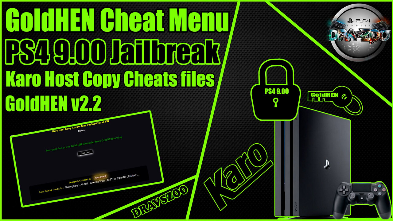 GoldHEN Cheat Menu Tutorial | KARO Host Copy Cheats files | PS4 9.00 or Lower