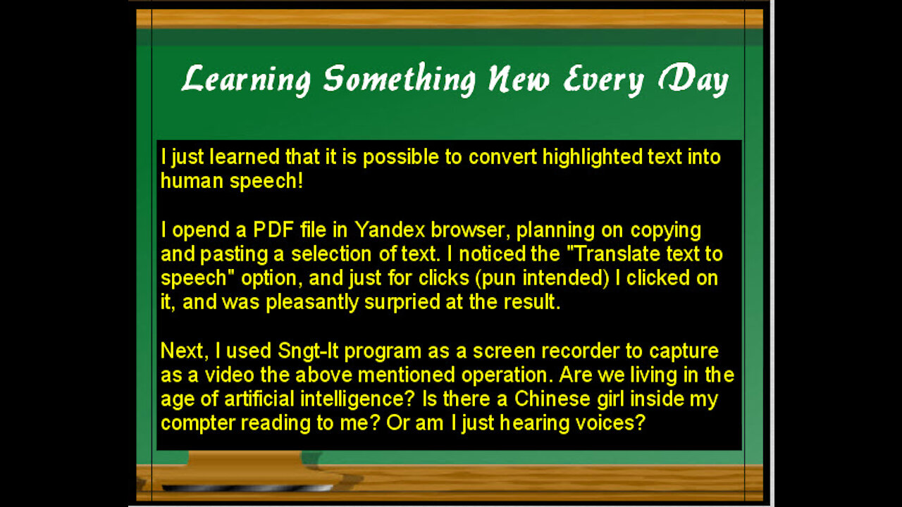 Learning Something New Every Day