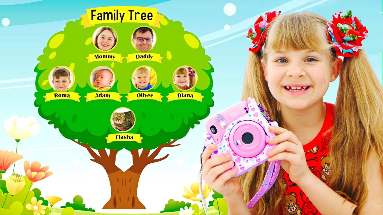 Diana Creates A Family Tree Through Photos ✿ Kids Diana Show