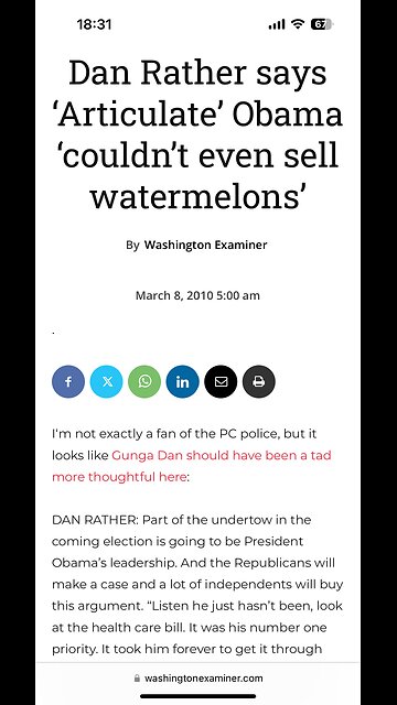 TOP 50 REASONS BLACKS SHOULD VOTE REPUBLICAN (#10) Dan Rather watermelons