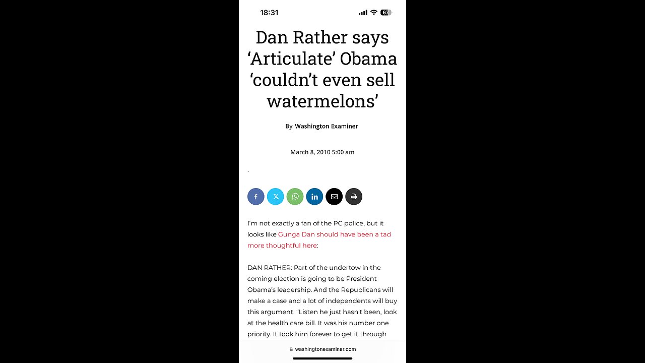 TOP 50 REASONS BLACKS SHOULD VOTE REPUBLICAN (#10) Dan Rather watermelons