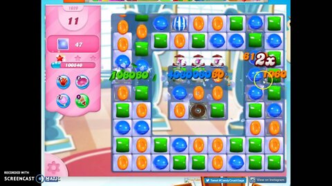 Candy Crush Level 1020 Audio Talkthrough, 2 Stars 0 Boosters