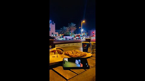 Beautiful Dubai Evening View with pizza party 😜