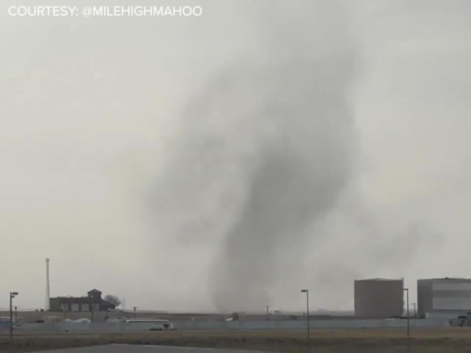 Gustnado seen at DIA as storms force ground stop