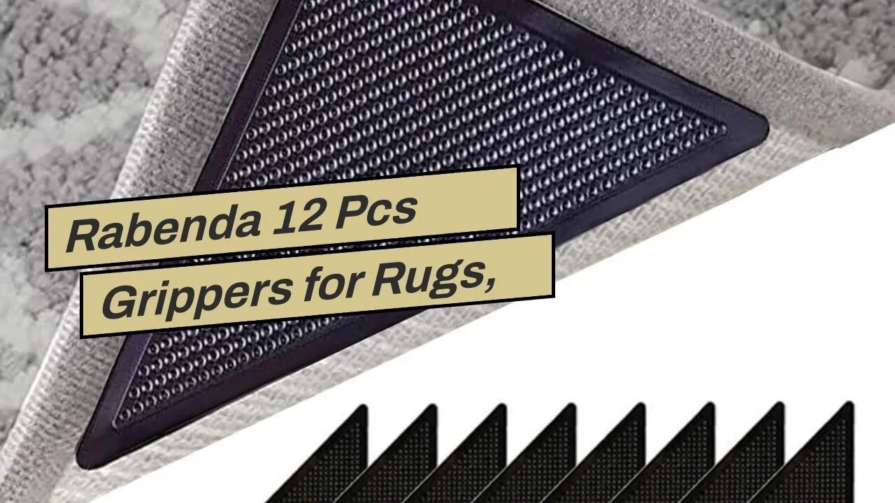 Rabenda 12 Pcs Grippers for Rugs, Non Slip Rug Pads for Hardwood Floors and Tiles, Reusable and...