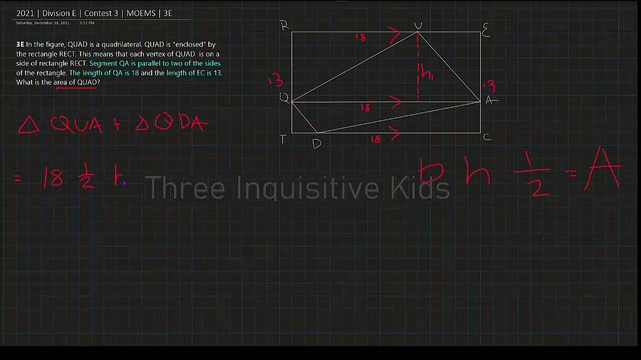 Math Olympiad for Elementary | 2021 | Division E | Contest 3 | MOEMS | 3E