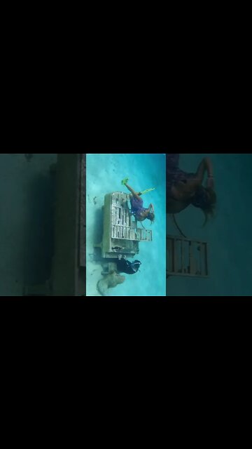 Found a piano and mermaid underwater in the Bahamas #mermaid #piano