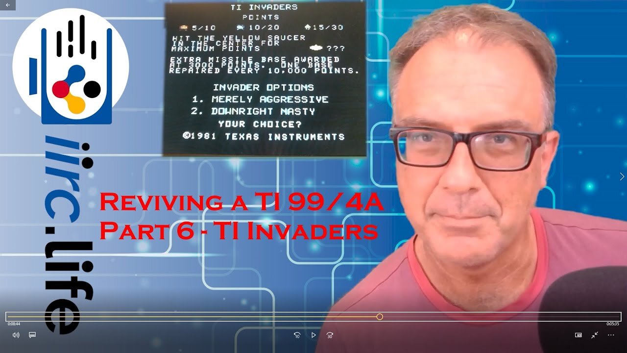 Reviving a TI 99 4/A Part 6 - TI Invaders condensed and re-mastered