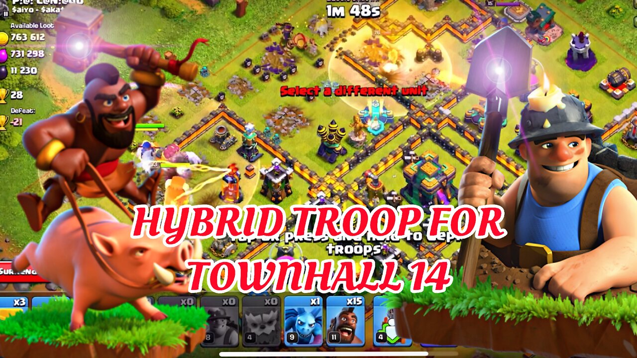 MINER x HOG RIDER SUPER HYBRID TROOPS | CLASH OF CLANS