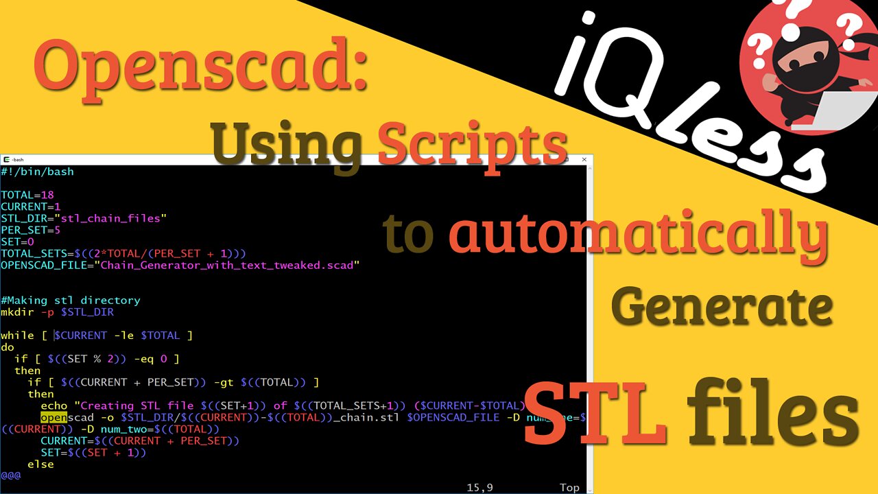 Openscad: Using scripts to automatically Generate STL Files