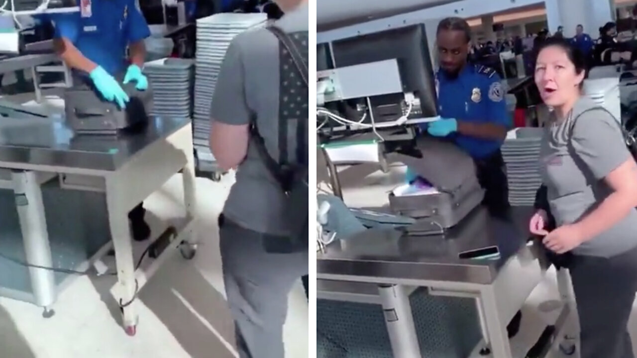 The girl was surprised when the controller opened her bag at the airport