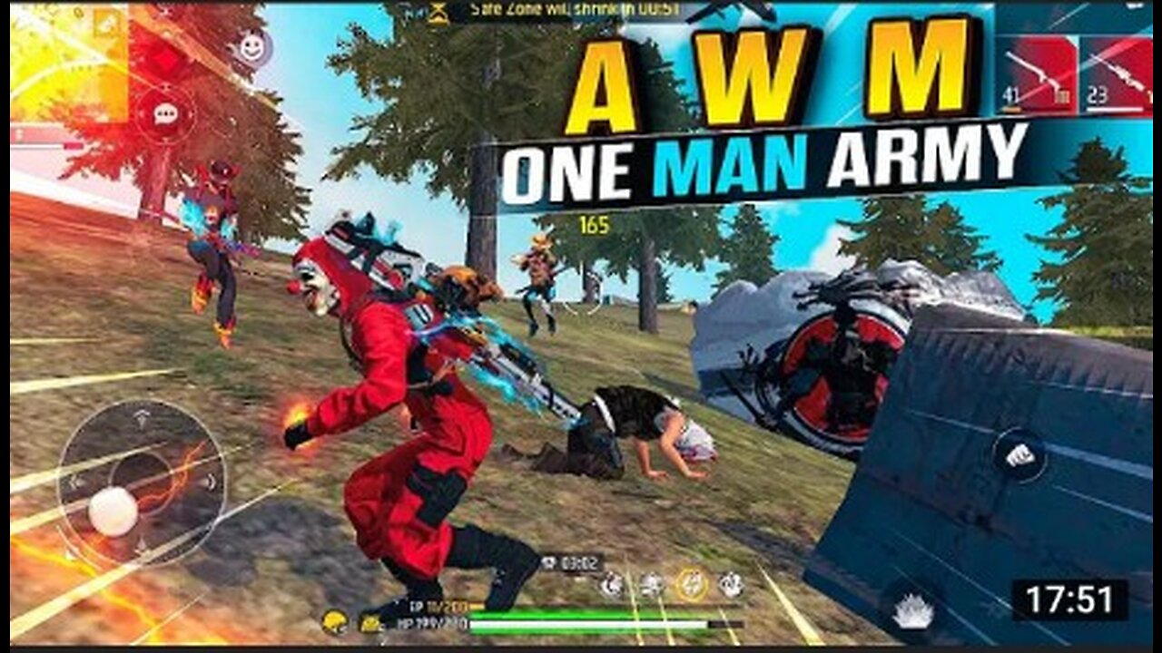 AWM makes me One Man Army Solo Vs Squad - Garena Free Fire