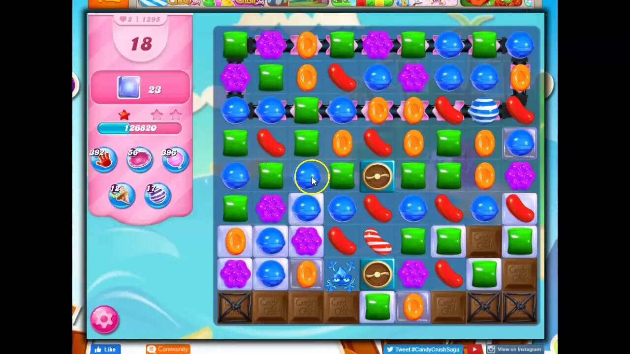 Candy Crush Level 1295 Talkthrough, 32 Moves 0 Boosters