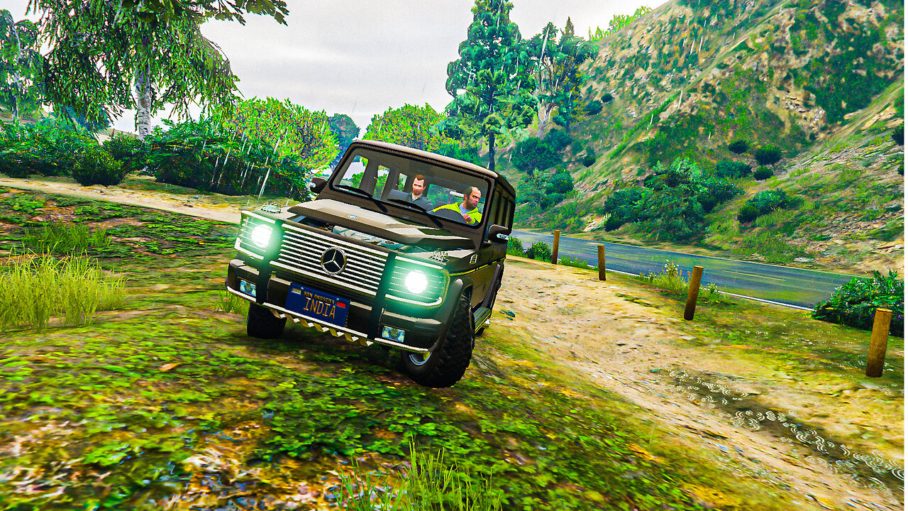 MERCEDES BENZ G - Wagon Extreme Offroading In Heavy Rain | Gta 5