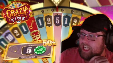 HUGE 50X MULTI ON CRAZY TIME NUMBER PAYS INSANE!