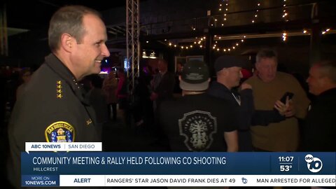 Community meeting and rally held in Hillcrest following Colorado Springs shooting