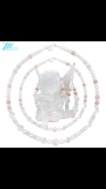 Sakura onyx purple onyx pearl Crystal Rhodochrosite roundle beads Multi Stone Beaded jewelry set01