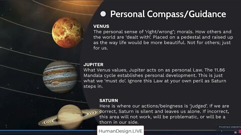 Planetary Triads - Personal Compass Planets - Venus - Jupiter - Saturn in Human Design