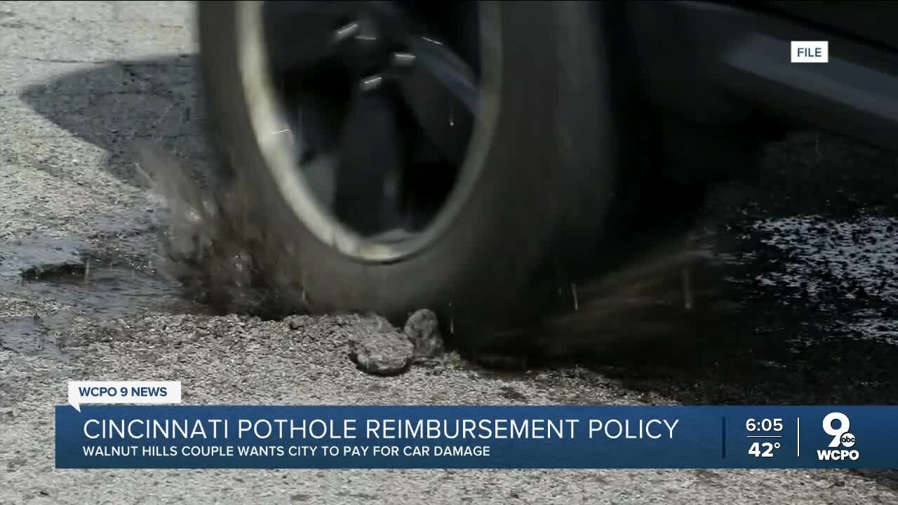 Couple says Cincinnati won't pay for damages from pothole