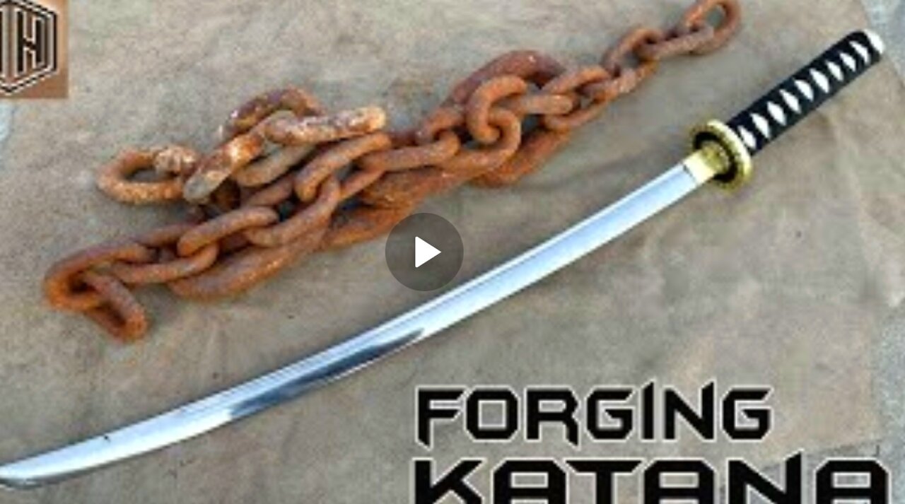 Forging a KATANA out of Rusted Iron CHAIN