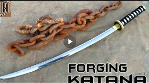 Forging a KATANA out of Rusted Iron CHAIN