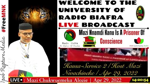 Welcome To The University Of Radio Biafra | USA 1 LIVE | Host: Mazi ALOZIE | Apr 29, 2022