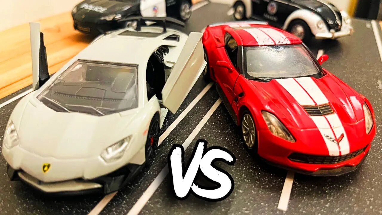 Racing Pull Back Cars! | American Muscle vs. European Engineering Racing Diecast Model Cars