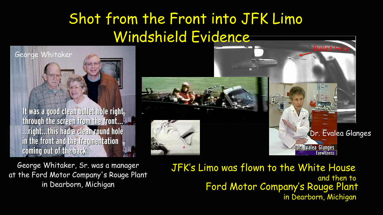 Shot from the Front into JFK Limo Windshield Evidence