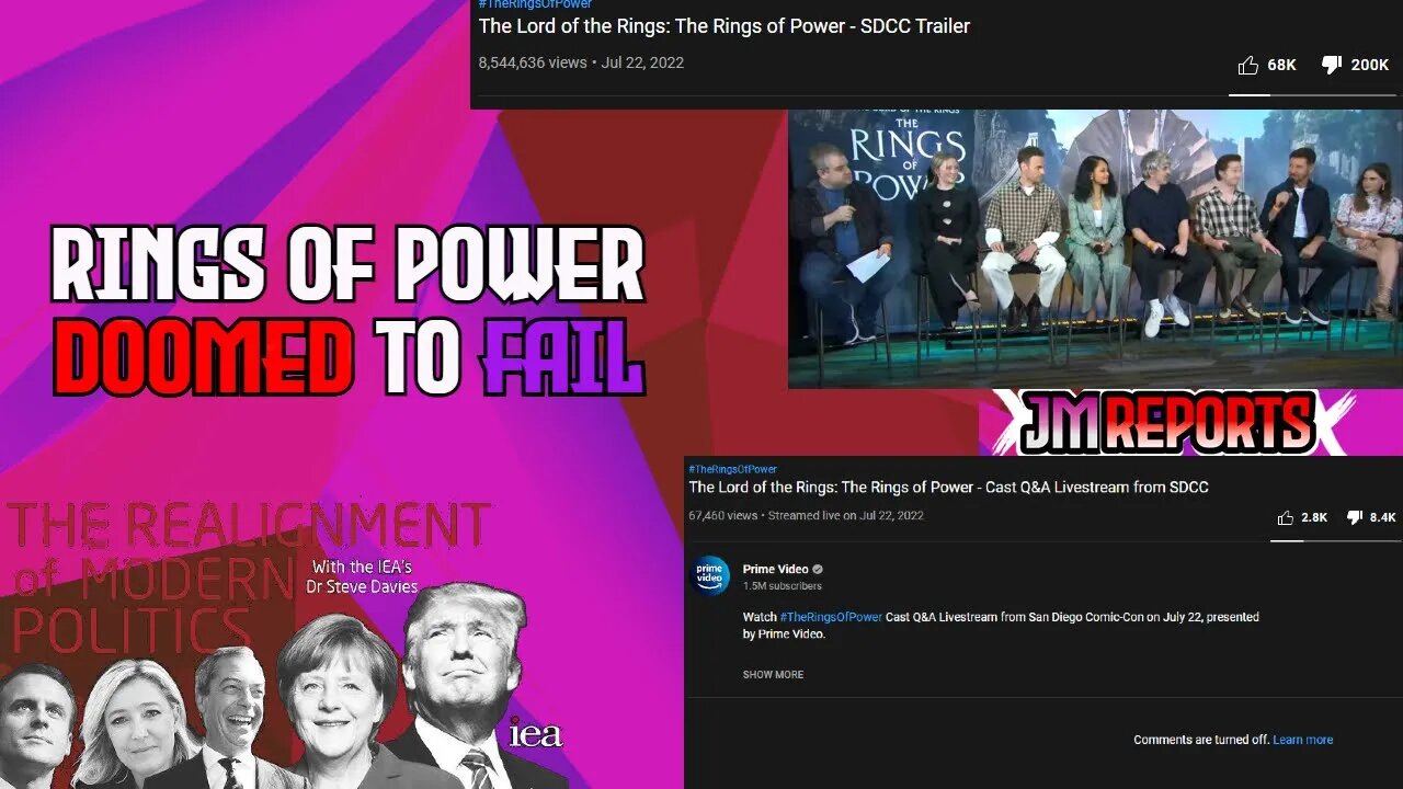 The Lord of the Rings: The Rings of Power comment section is off & massive dislikes modern politics