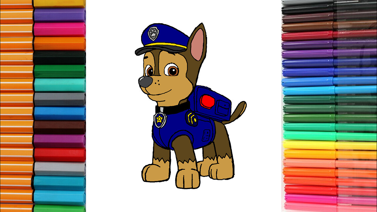 How to draw Chase Paw Patrol