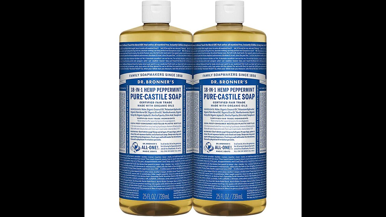 Dr. Bronner's Dr. Bronner Hemp Peppermint Pure Castile Oil Made with Organic Oils Certified - 2...