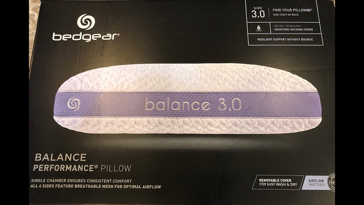 Bedgear Balance Performance Bed Comfort Sleeping Resting Pillow 3.0 White Head BGP02503P