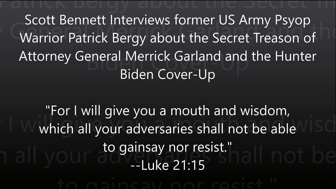 Scott Bennett, Patrick Bergy: "Secret Treason of Merrick Garland and the Hunter Biden Cover-Up"