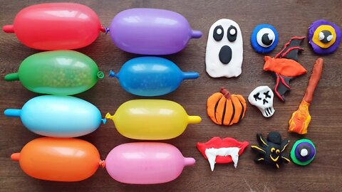 Making Slime with Funny Balloons and Clay - Halloween Edition