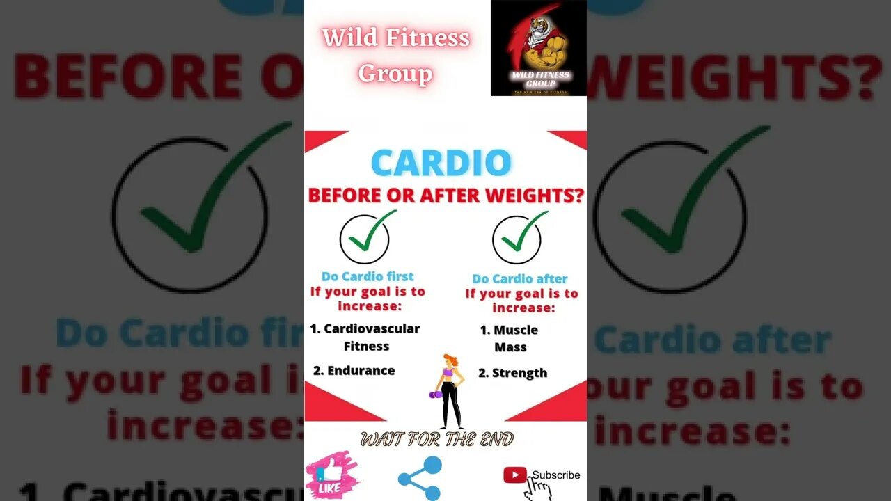 🔥When to do cardio before or after lifting weights🔥#shorts🔥#wildfitnessgroup🔥24 April 2022🔥